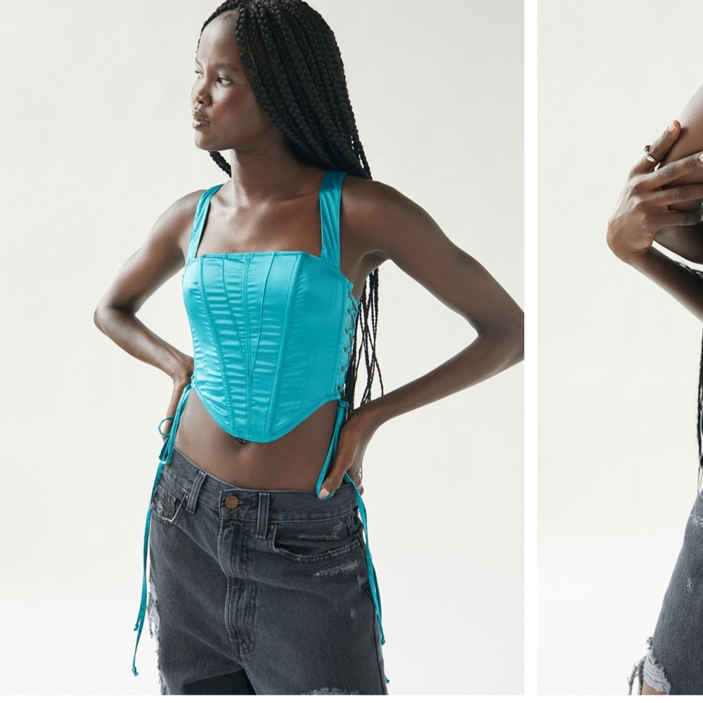 Urban Outfitters Teal Corset Crop Top